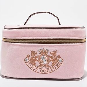 Juicy Couture Foil Logo Pink Velour Makeup Bag - NWT
